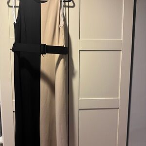 Calvin Klein Black and Cream Maxi Dress